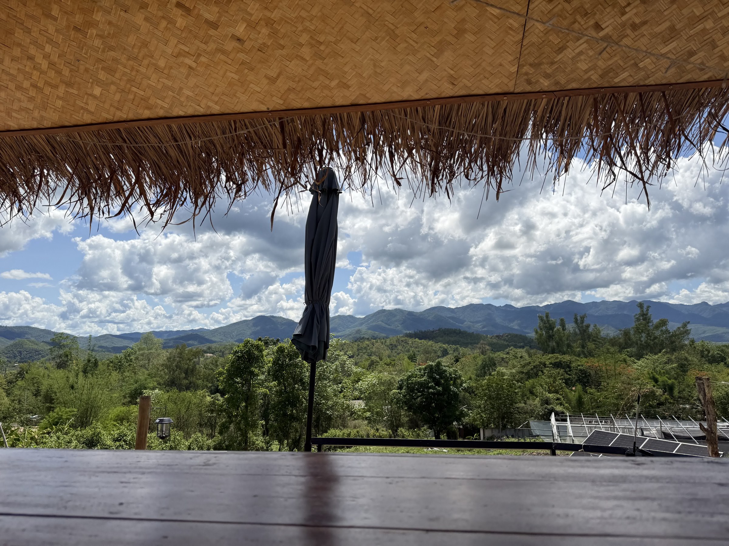 Open-air terrace overlooking the Pai valley at The View, Pai, Thailand